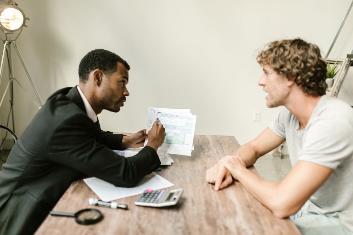Financial advisor reviewing a plan with a client